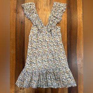 MINKPINK Women's Floral Ruffle Strap Babydoll Mini Dress | Size Medium